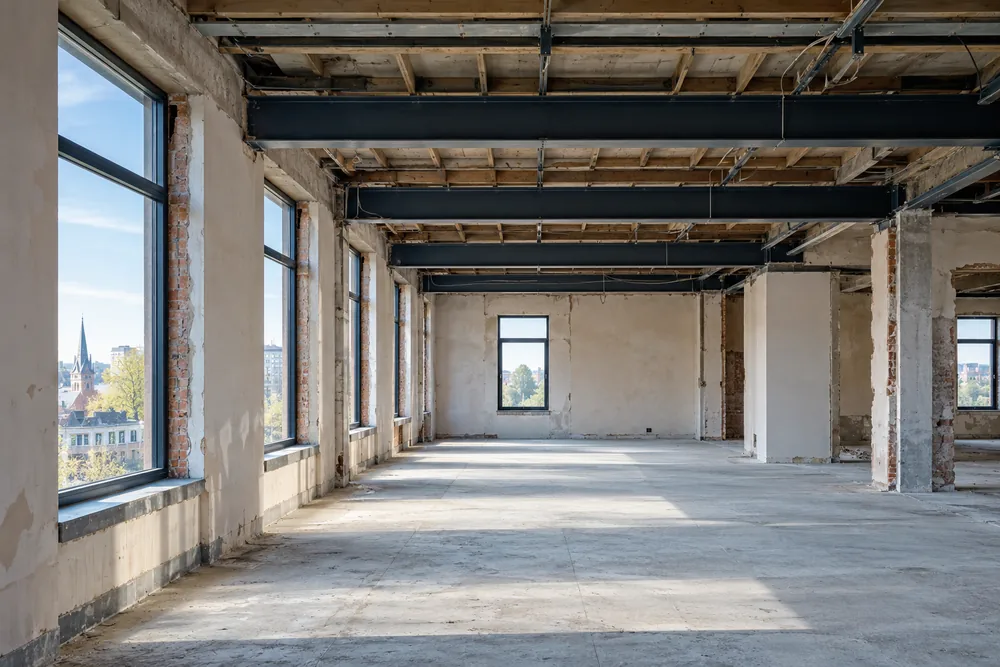 Empty commercial interior awaiting a planned refurbishment inspection